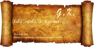 Gáspár Kozma névjegykártya